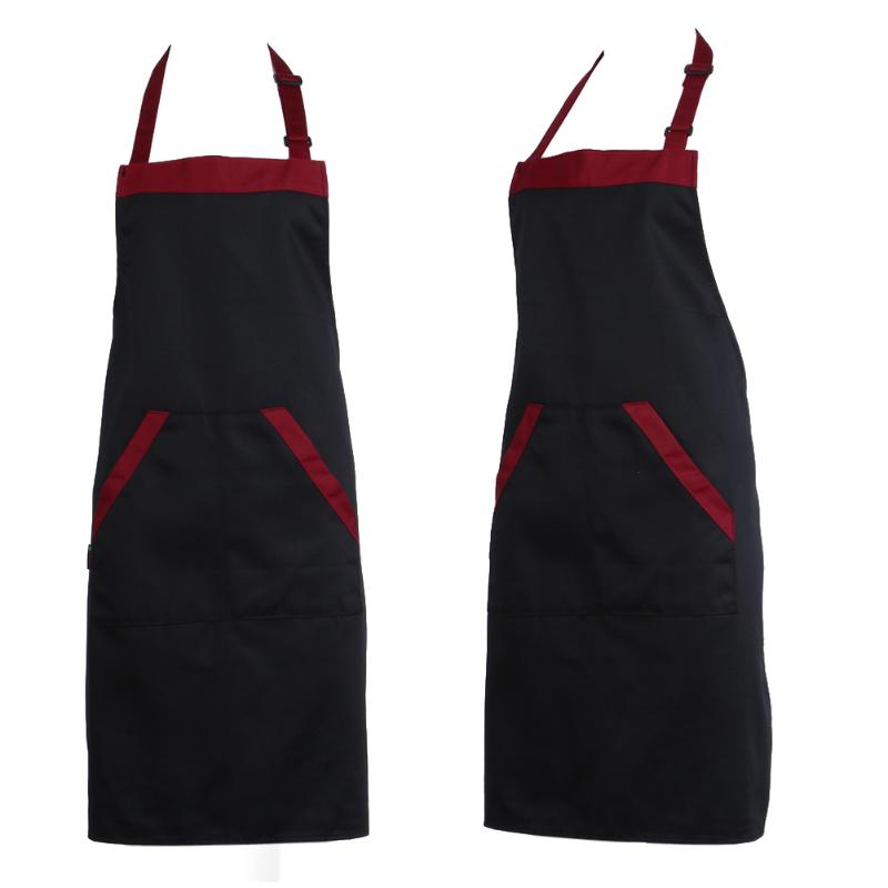 HJ Unisex Halterneck Apron with 2 Pockets Chef Waiter Kitchen Cook Tool - ebowsos