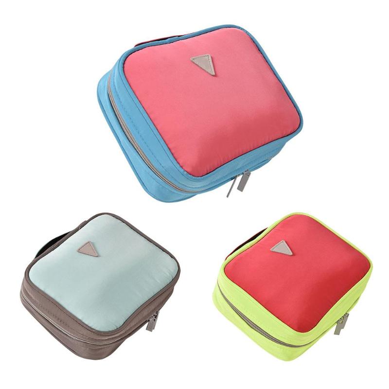 HJ Waterproof Nylon Cosmetic Bag Large Capacity Handbag Toilet Shower Bag Kit - ebowsos