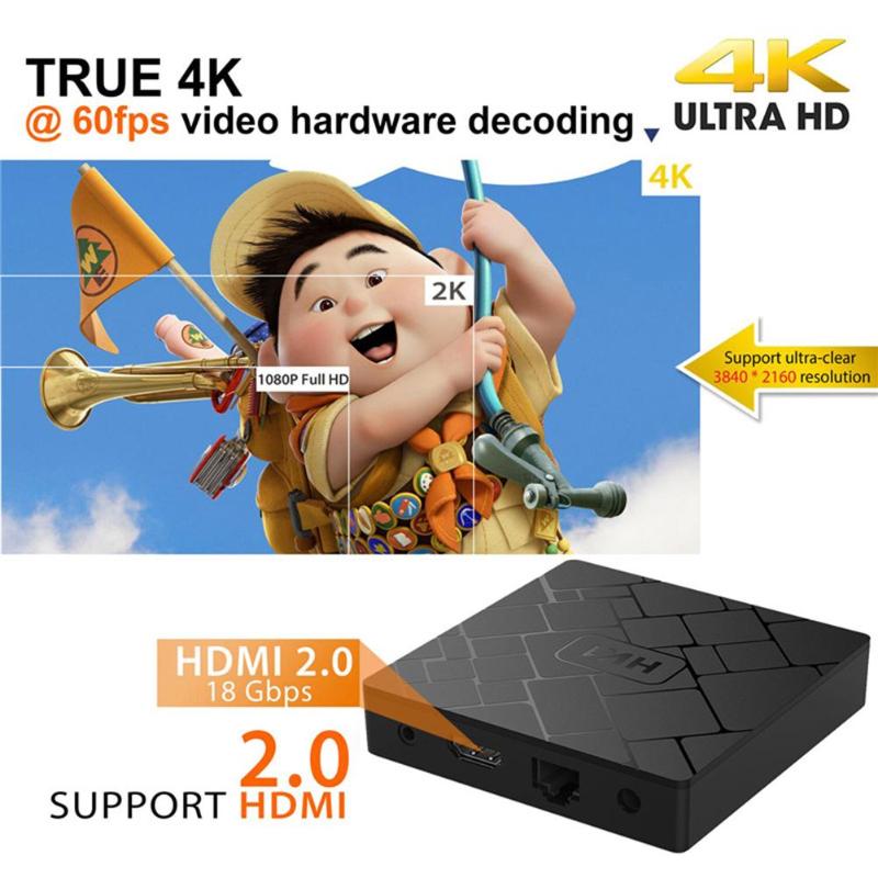 HK1 Android 7.1 S905W Quad Core 2G+16G Smart TV 4K 3D 2.4G WiFi Set-top Box Media Player with Remote Control High Quality - ebowsos