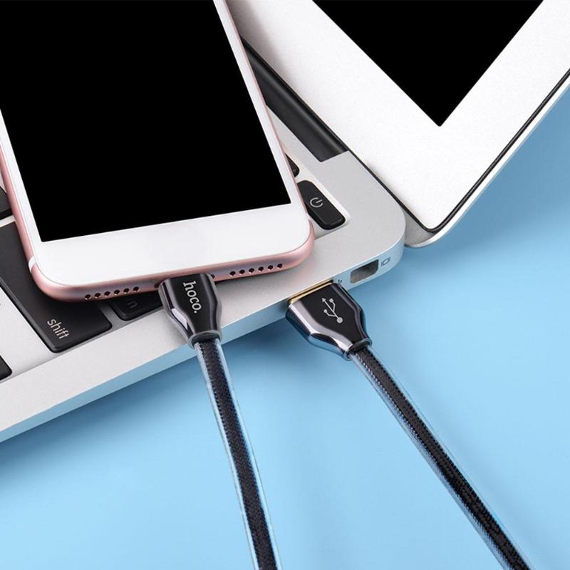 1.2m/3.9ft Aluminum Foil Braided USB Fast Charging Data Sync Charger Cable for iPhone iPad Mobile Phone Cables High Quality - ebowsos