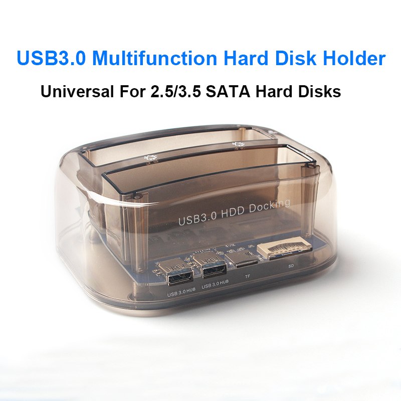 3.5 Inch & 2.5 Inch SATA USB 3.0 Plug And Play Multifunction HDD Docking Station Base Support SD/TF Card - ebowsos