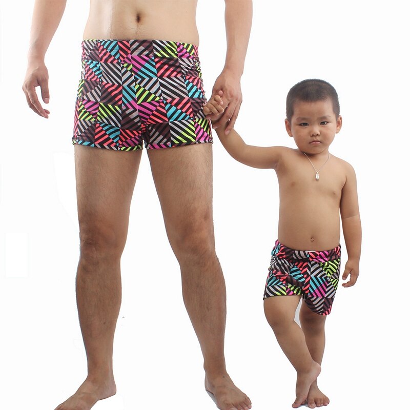 2019 Summer Parent Child Swimming Trunk Bathing Suits Family Set Swimsuit Men Beachwear Kids Swimwear Drop Shipping - ebowsos