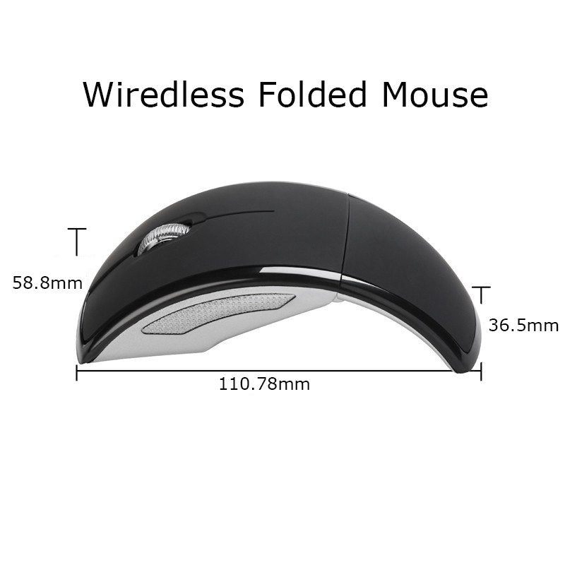 Wireless Mouse 2.4G Computer Mouse Foldable Travel Notebook Mute Mouse Mini Mice USB Nano Receiver for Laptop PC Desktop - ebowsos