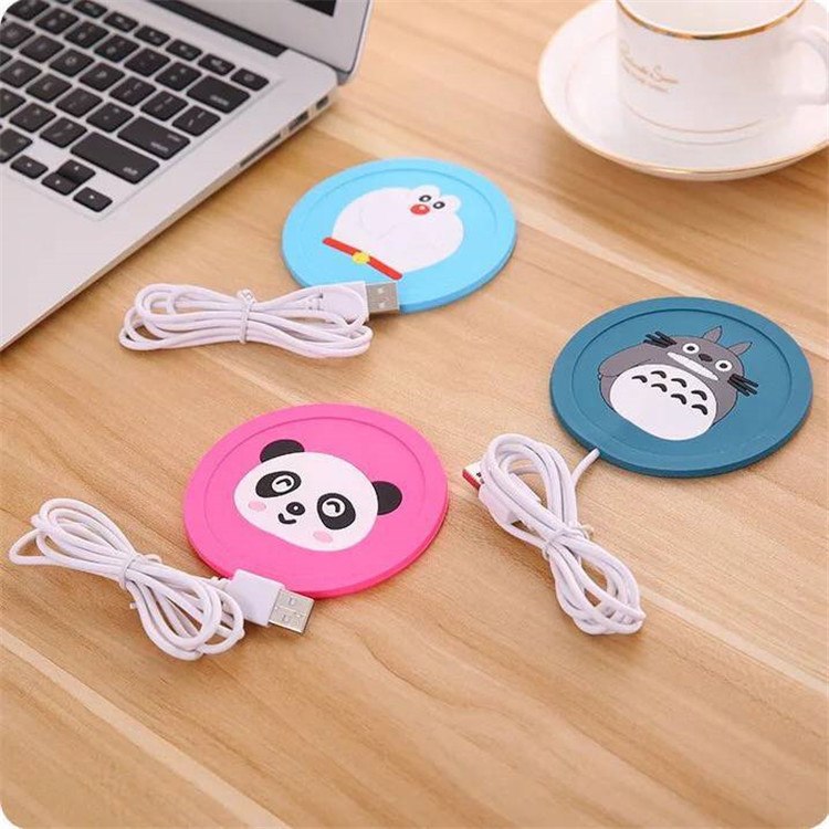 Cute Cartoon 5V USB Warmer Silicone Heat Heater for Milk Tea Coffee Mug Hot Drinks Beverage Cup Mat Kitchen Tools Heater New - ebowsos