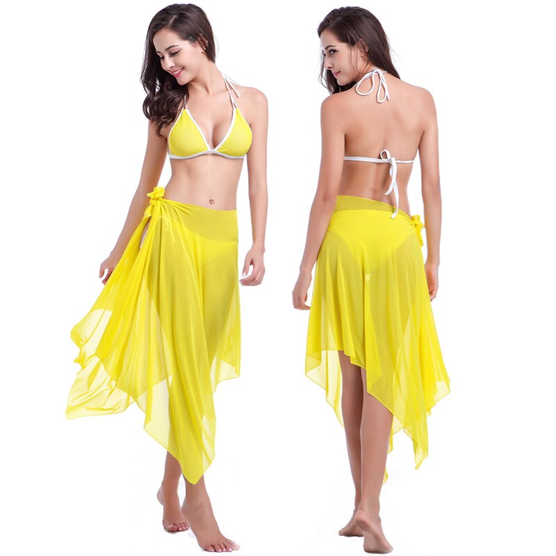 10 Wear Options Stretch Mesh Matches Bikini 2019 Convertible Infinite Sexy Women Sarong Pareo Beach - ebowsos