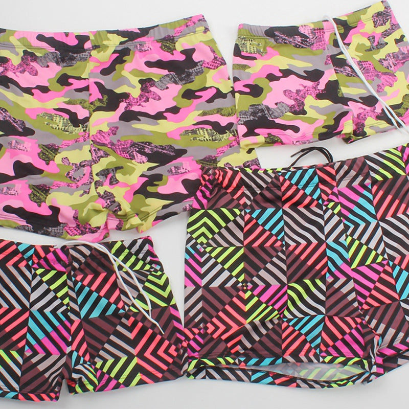 Camouflage Family Matching Father Son Swim Trunk Bathing Suits Parent Child Beach Wears Men Swimsuit Children Swimwear - ebowsos