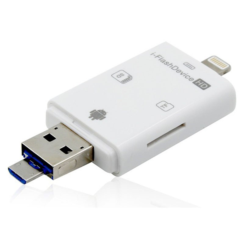 3in1 Card Reader for IOS Android Windows USB 2.0 SD/Micro SD TF OTG Smart Memory Card Adapter for iPhone iPad Android Cardreader - ebowsos