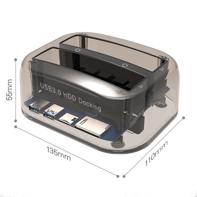 3.5 Inch & 2.5 Inch SATA USB 3.0 Plug And Play Multifunction HDD Docking Station Base Support SD/TF Card - ebowsos