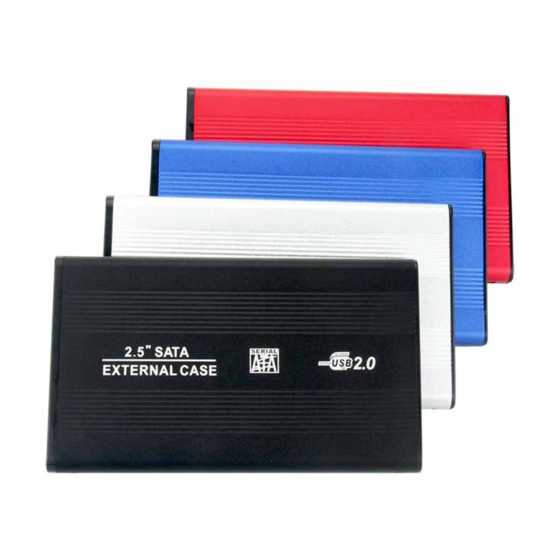 2.5 Inch HDD Externo Enclosure Case Metal External Storage Box For Sata To USB 2.0 Hard Drive Disk With USB Cable - ebowsos