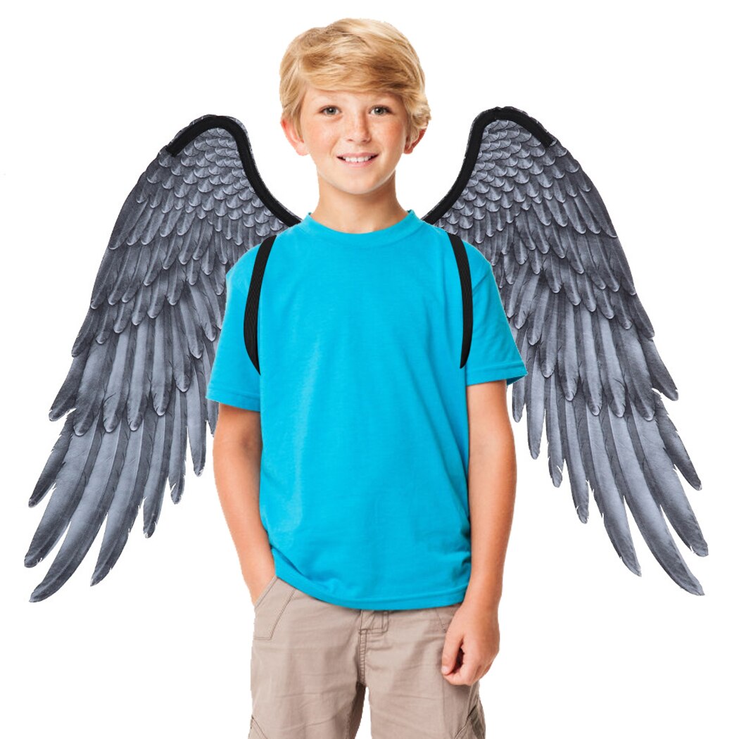 Halloween Boy Girl Child Black White Angel Wings Halloween Angel Wing Unisex Multi-Purpose Creative Costume Wing Party Prop-ebowsos