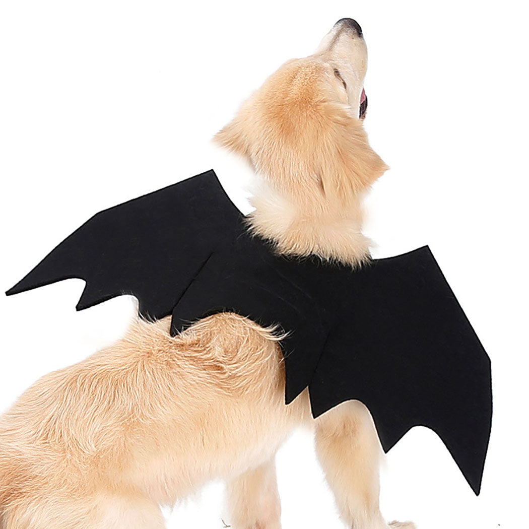 Halloween Funny Black Pet Costume Bat Wings Cat Costume Dog Costume For Party Cosplay Multiple Sizes Can Choose-ebowsos