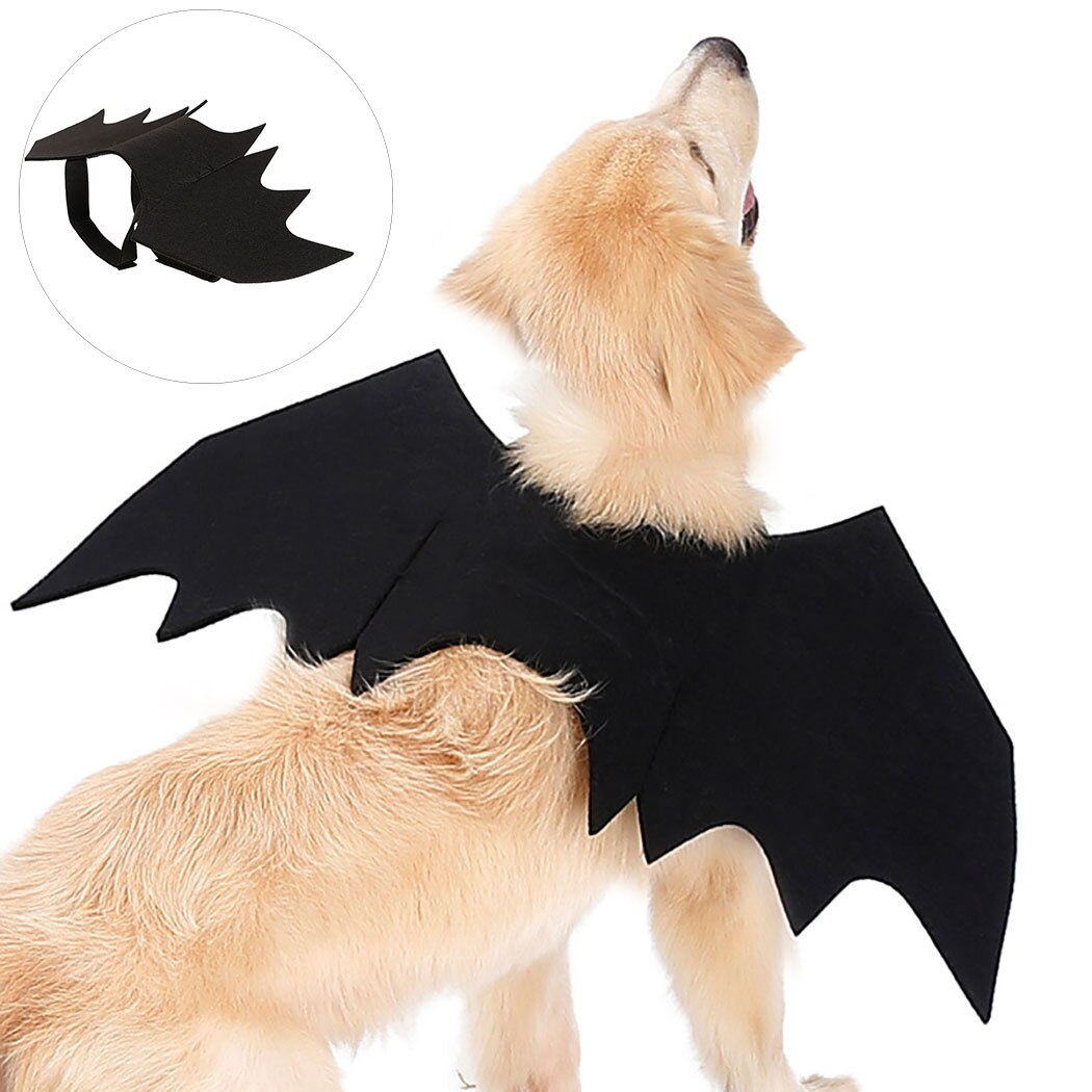 Halloween Funny Black Pet Costume Bat Wings Cat Costume Dog Costume For Party Cosplay Multiple Sizes Can Choose-ebowsos