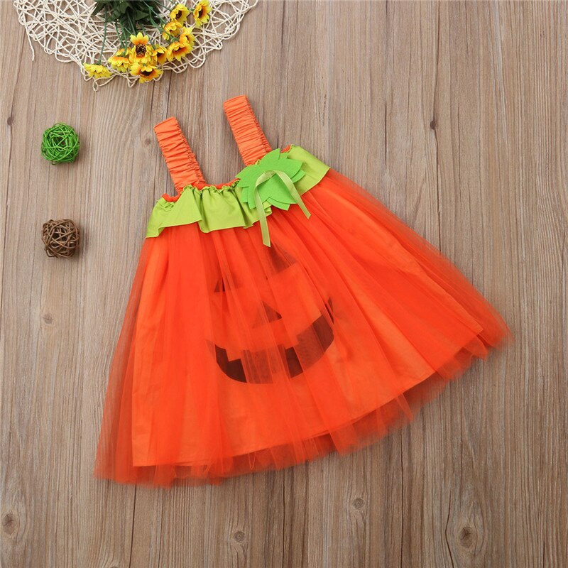 Halloween Kids Baby Flower Girls Sleeveless Dresses Party Halloween Lace Dress Tutu Dress Sundress Formal - ebowsos