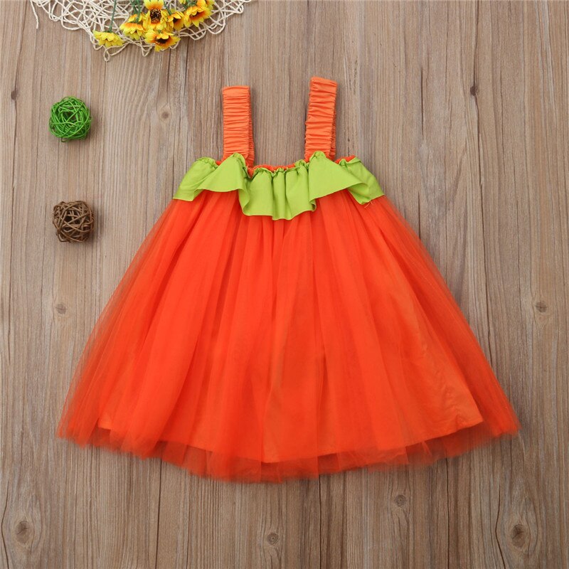 Halloween Kids Baby Flower Girls Sleeveless Dresses Party Halloween Lace Dress Tutu Dress Sundress Formal - ebowsos