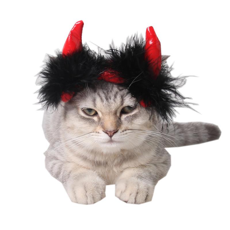 Halloween Vampire Hat Pet Hats Funny Devil Horn Hair Accessories Caps For Pet Cat Dog Party Cosplay Decor-ebowsos