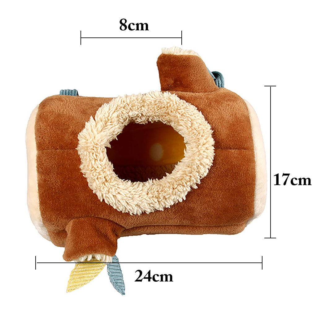 Hamster Bed Tree Stump Shape Warm Winter Mole Tunnel Small Animal Hanging Bed Hamster Nest Pet Household Supplies-ebowsos