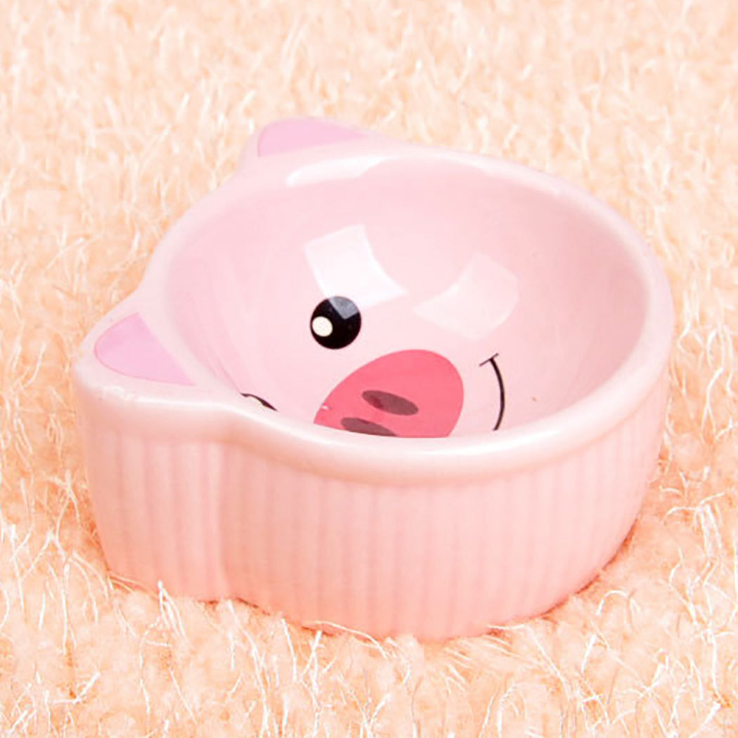 Hamster Ceramic Bowl Cute Animal Head Food Bowl Anti-Overturn Ceramic Food Bowl Supplies Food & Water Bowl For Small Animals-ebowsos