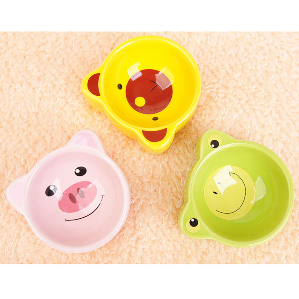 Hamster Ceramic Bowl Cute Animal Head Food Bowl Anti-Overturn Ceramic Food Bowl Supplies Food & Water Bowl For Small Animals-ebowsos