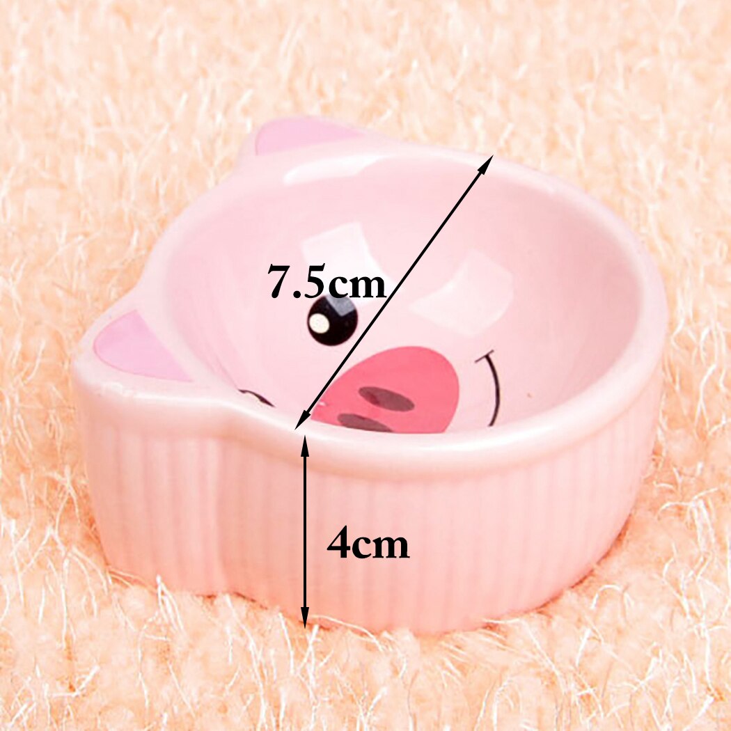 Hamster Ceramic Bowl Cute Animal Head Food Bowl Anti-Overturn Ceramic Food Bowl Supplies Food & Water Bowl For Small Animals-ebowsos