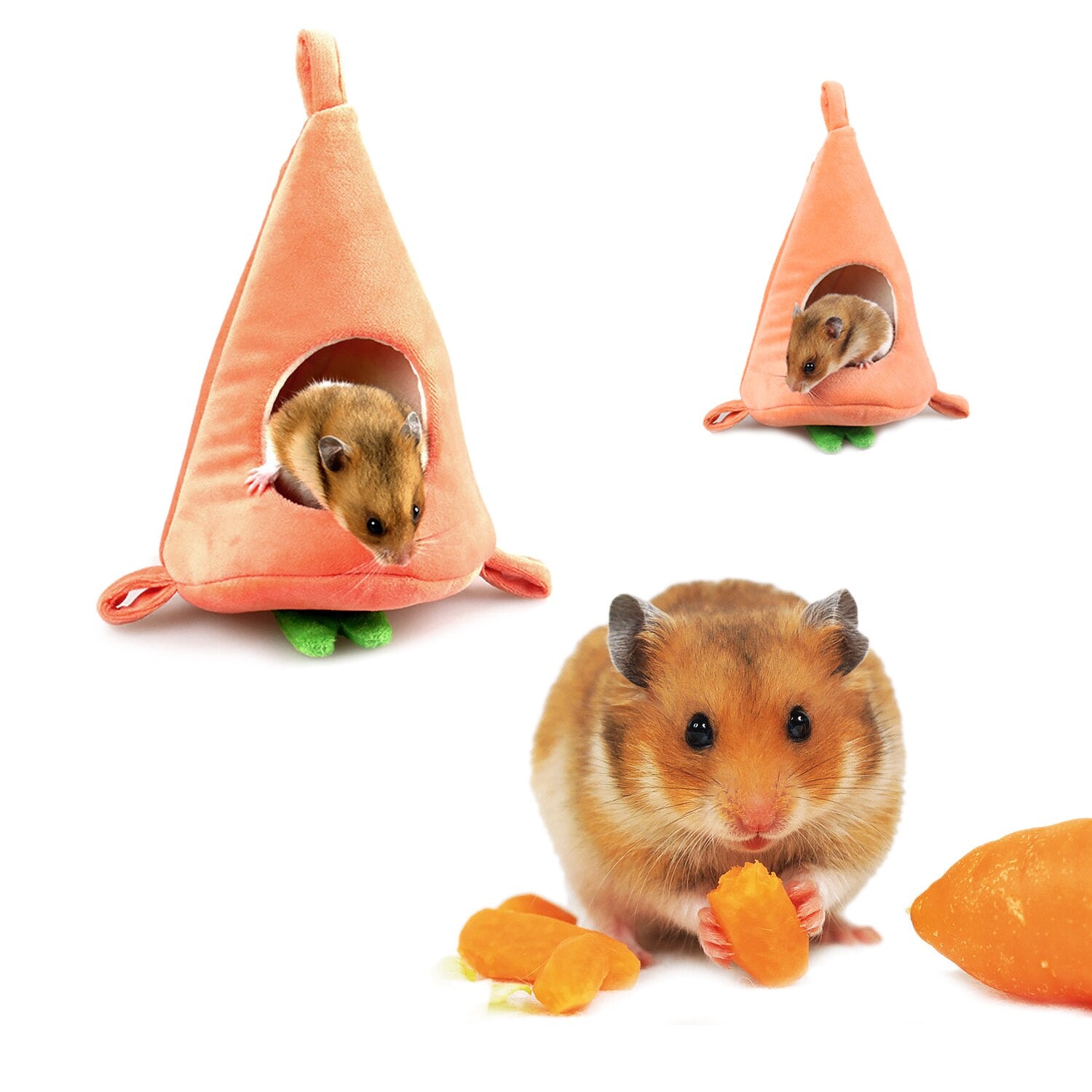 Hamster Hanging House Cage Sleeping Nest Pet Bed Rat Hamster Toys Cage Swing Pet Cute Carrot Design Small Animals-ebowsos