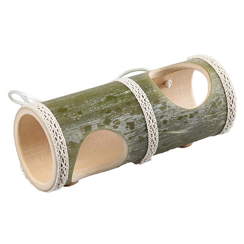 Hamster Toy Natural Bamboo Hamster House Tunnel Tube Toy For Mouse Hamster Small Pet Nest Hideout Bed House-ebowsos