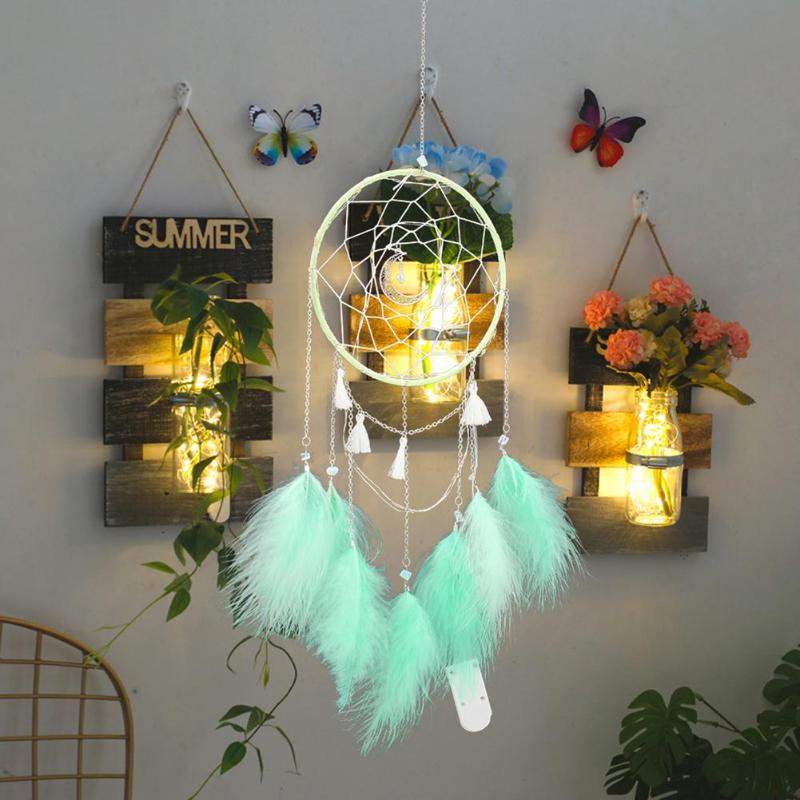 Handmade Dreamcatcher Net with Feathers Exquisite Wall Hanging Craft Gift Home Decor Necessary Household Decoration Gadgets - ebowsos