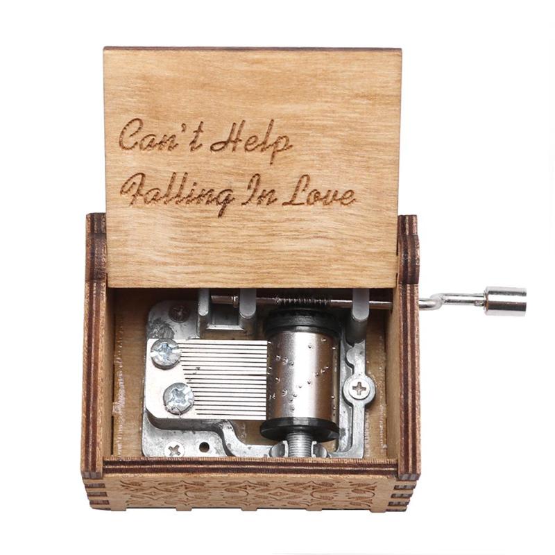 Handmade Wooden Carving Music Box Romantic Theme Birthday Gifts Decoration Original Hand Crank Music Boxes Dropshipping - ebowsos