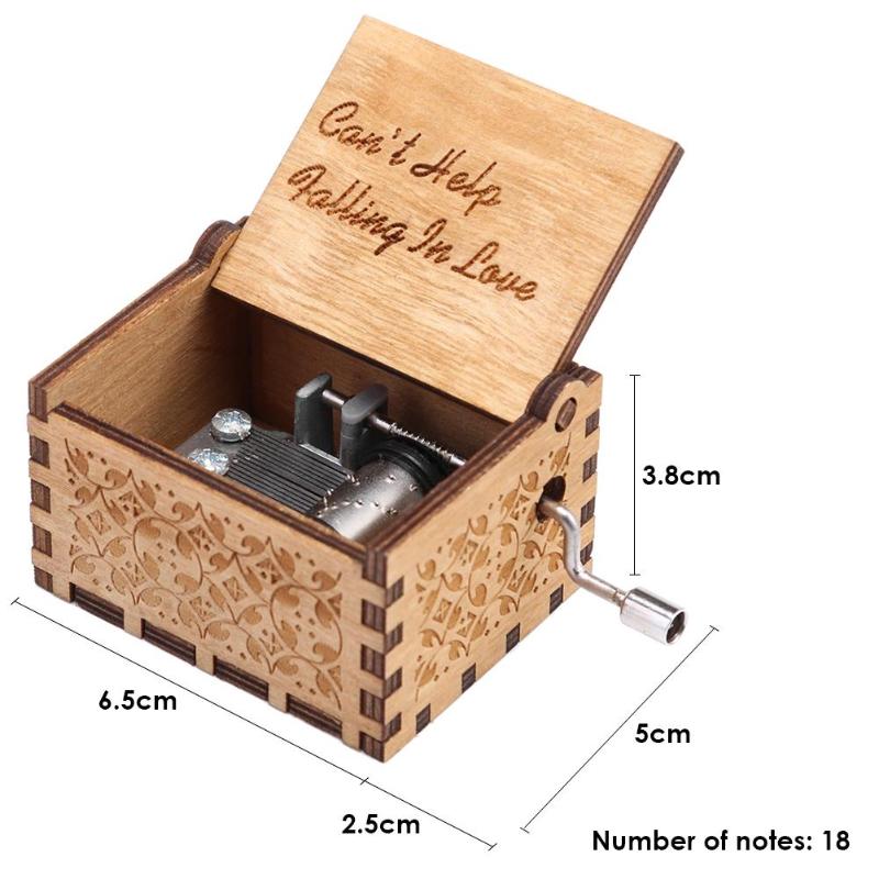 Handmade Wooden Carving Music Box Romantic Theme Birthday Gifts Decoration Original Hand Crank Music Boxes Dropshipping - ebowsos