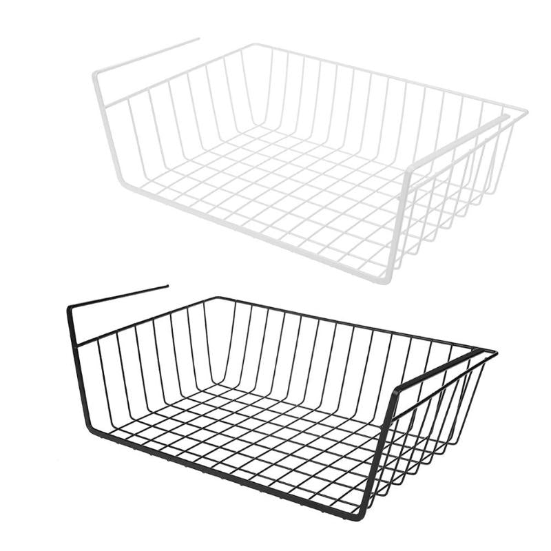 Hanging Under Cupboard Iron Storage Shelf Mesh Basket Kitchen Rack Chopping Block Rack Cutting Board Towel Holder Cabinet Door - ebowsos