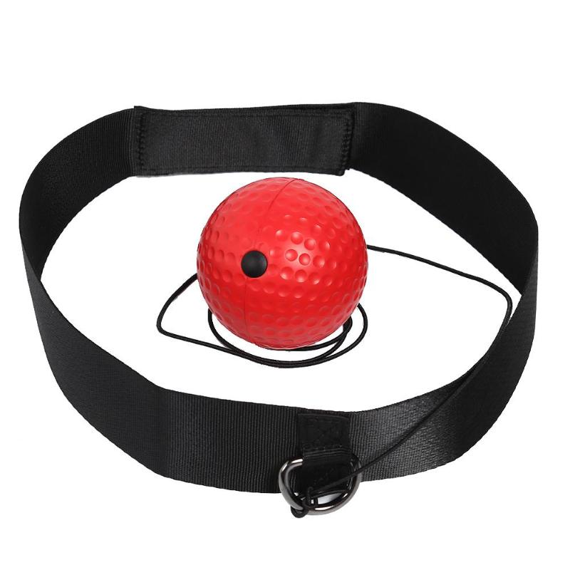 Head-mounted Boxing Reflex Speed Ball Boxing Training Equipment Nylon Headband with PU Red Ball-ebowsos