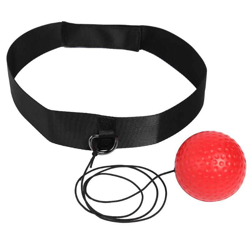 Head-mounted Boxing Reflex Speed Ball Boxing Training Equipment Nylon Headband with PU Red Ball-ebowsos