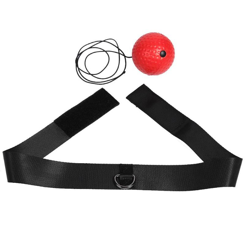 Head-mounted Boxing Reflex Speed Ball Boxing Training Equipment Nylon Headband with PU Red Ball-ebowsos