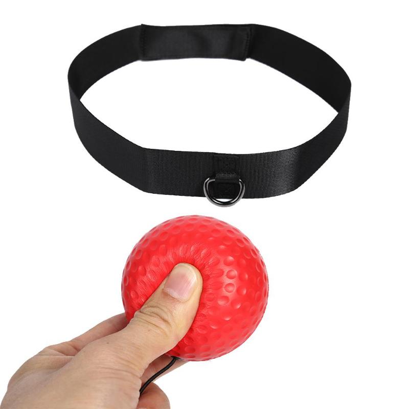 Head-mounted Boxing Reflex Speed Ball Boxing Training Equipment Nylon Headband with PU Red Ball-ebowsos