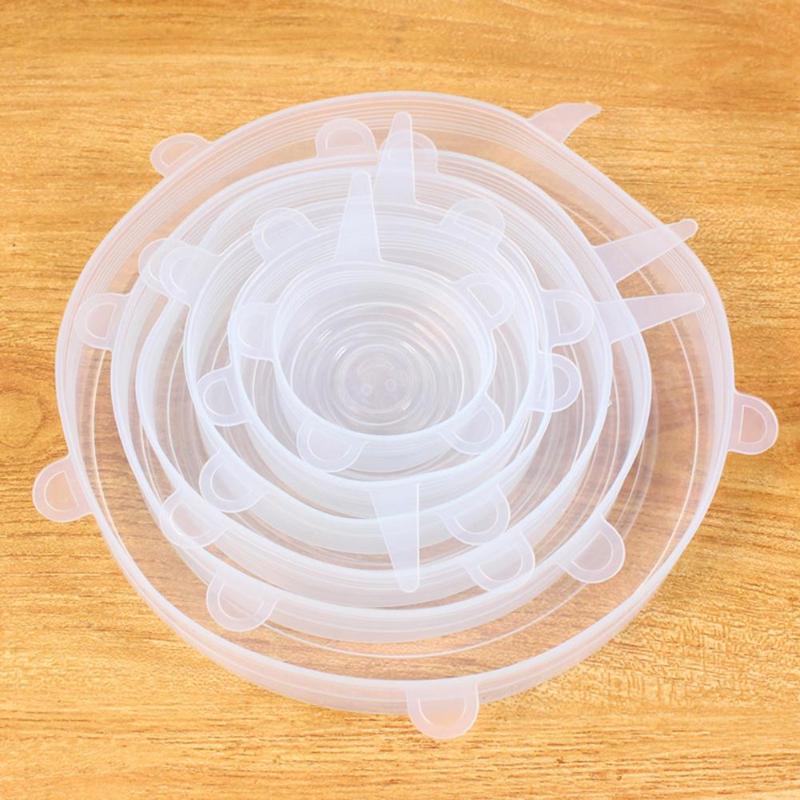 Heat Resistant Reusable Stretch Silicone Lids Food Wrap Bowl Pot Pan Cover - ebowsos