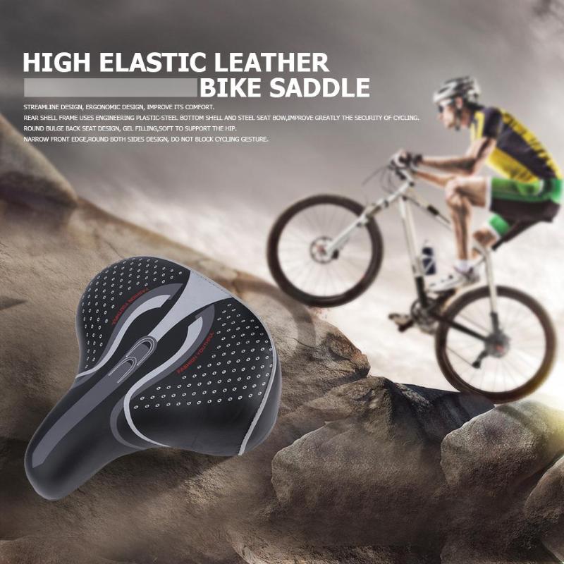 High Elasticity Leather Bike Saddle Thicken Wide Soft Saddles Cycling Mountain Road Bike Seat Accessories Skidproof Bicycle Seat-ebowsos