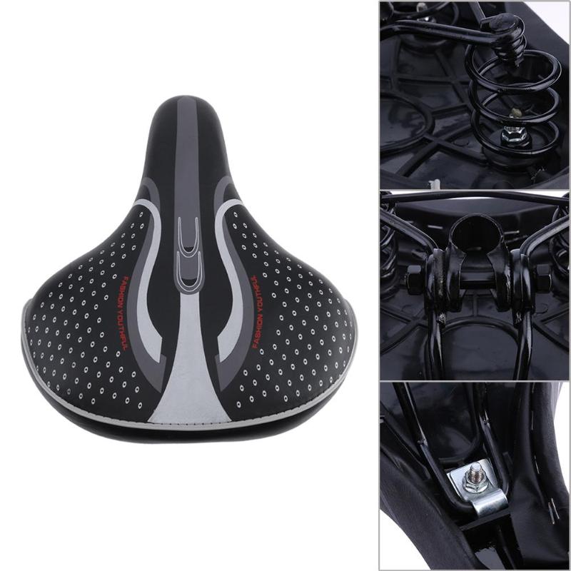 High Elasticity Leather Bike Saddle Thicken Wide Soft Saddles Cycling Mountain Road Bike Seat Accessories Skidproof Bicycle Seat-ebowsos