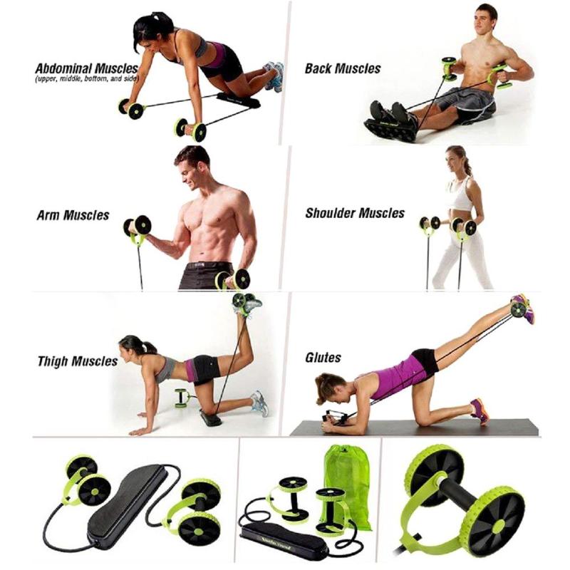 High Quality Ab Roller Wheel Abdominal Trainer Wheel Abdominal Resistance Pull Rope Tool Fitness-ebowsos