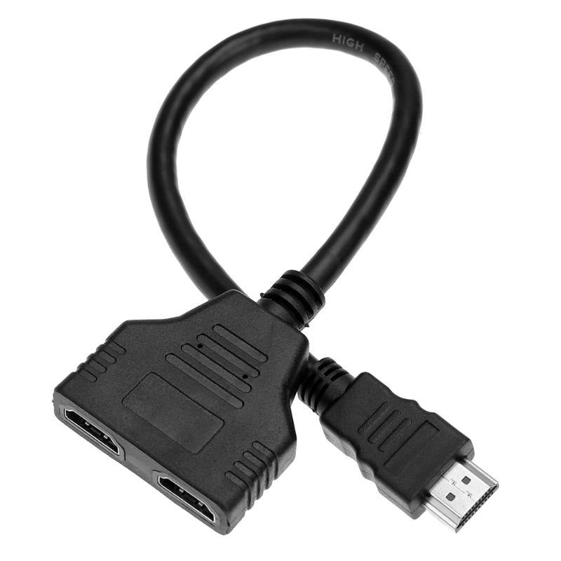 High Quality HDMI Splitter Cable 1 Male To Dual HDMI 2 Female Y Splitter Adapter in HDMI HD LED LCD TV - ebowsos