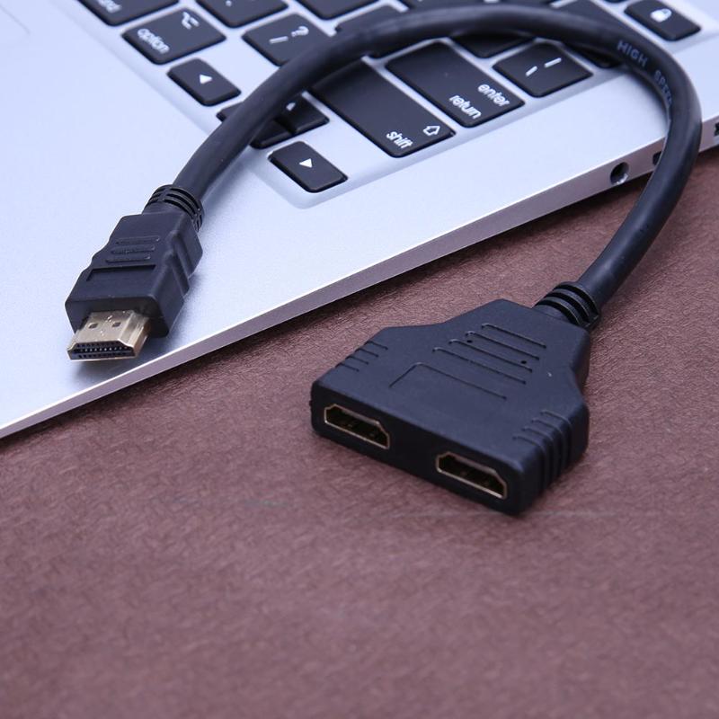 High Quality HDMI Splitter Cable 1 Male To Dual HDMI 2 Female Y Splitter Adapter in HDMI HD LED LCD TV - ebowsos