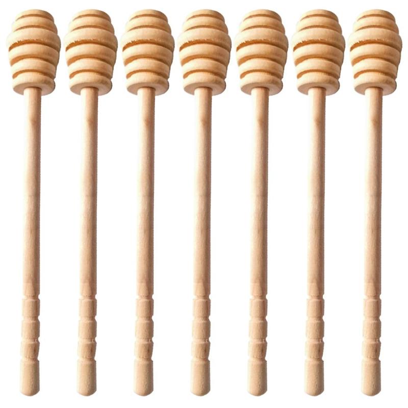 High Quality Honey Stir Bar Mixing Handle Jar Spoon Practical 1Pc Wood Dipper Honey Long Stick Supplies Honey Kitchen Tools hot - ebowsos