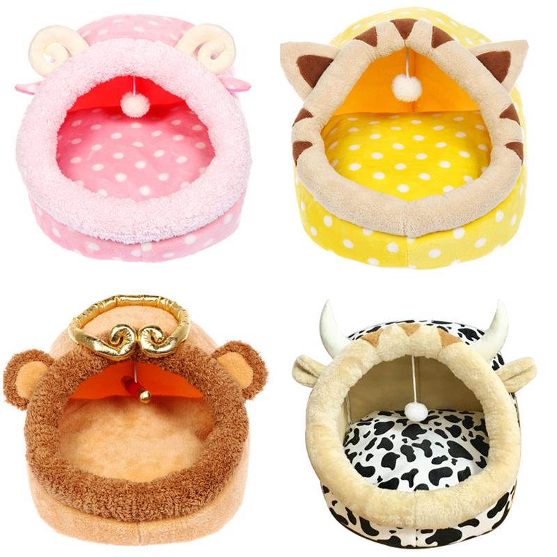 High Quality Pet House Cotton Plush Cat Cave House Pet Bed Pet Dog House Lovely Soft Suitable Pet Dog Cushion Cat Bed House-ebowsos