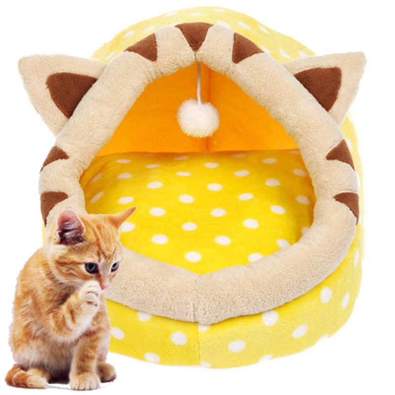 High Quality Pet House Cotton Plush Cat Cave House Pet Bed Pet Dog House Lovely Soft Suitable Pet Dog Cushion Cat Bed House-ebowsos