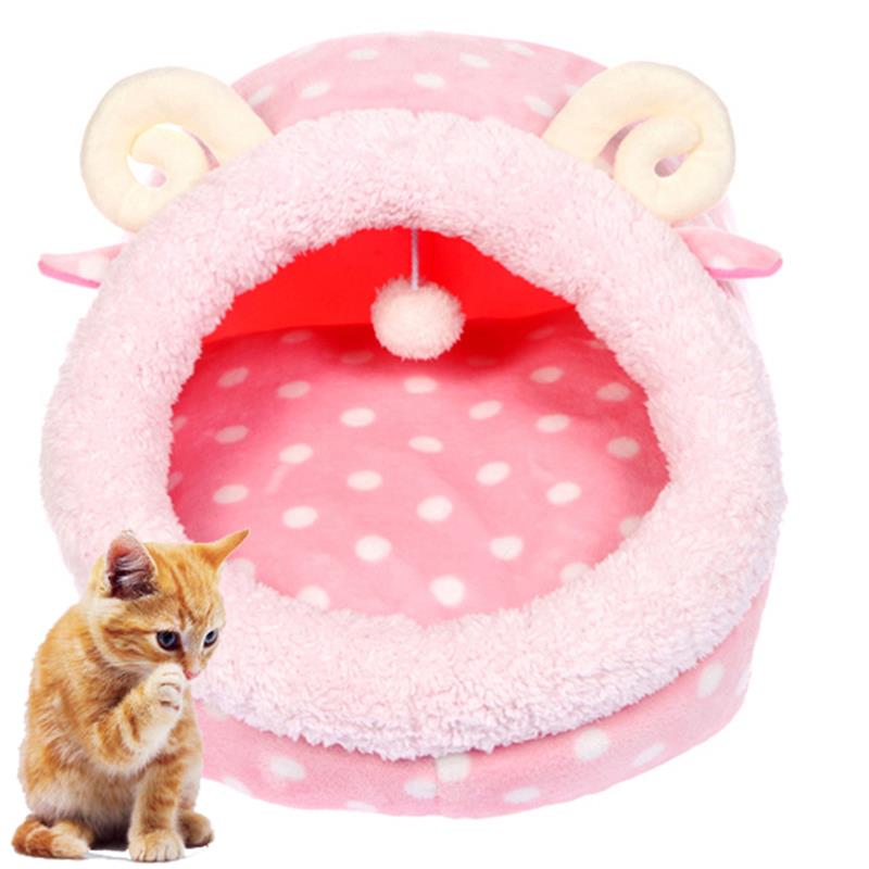 High Quality Pet House Cotton Plush Cat Cave House Pet Bed Pet Dog House Lovely Soft Suitable Pet Dog Cushion Cat Bed House-ebowsos