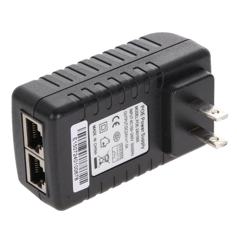 High Quality Power Adapter POE Injector Power Over US Plug Ethernet Adapter 24V 1A Ethernet Adapter for Gateway IP Camera Wlan - ebowsos