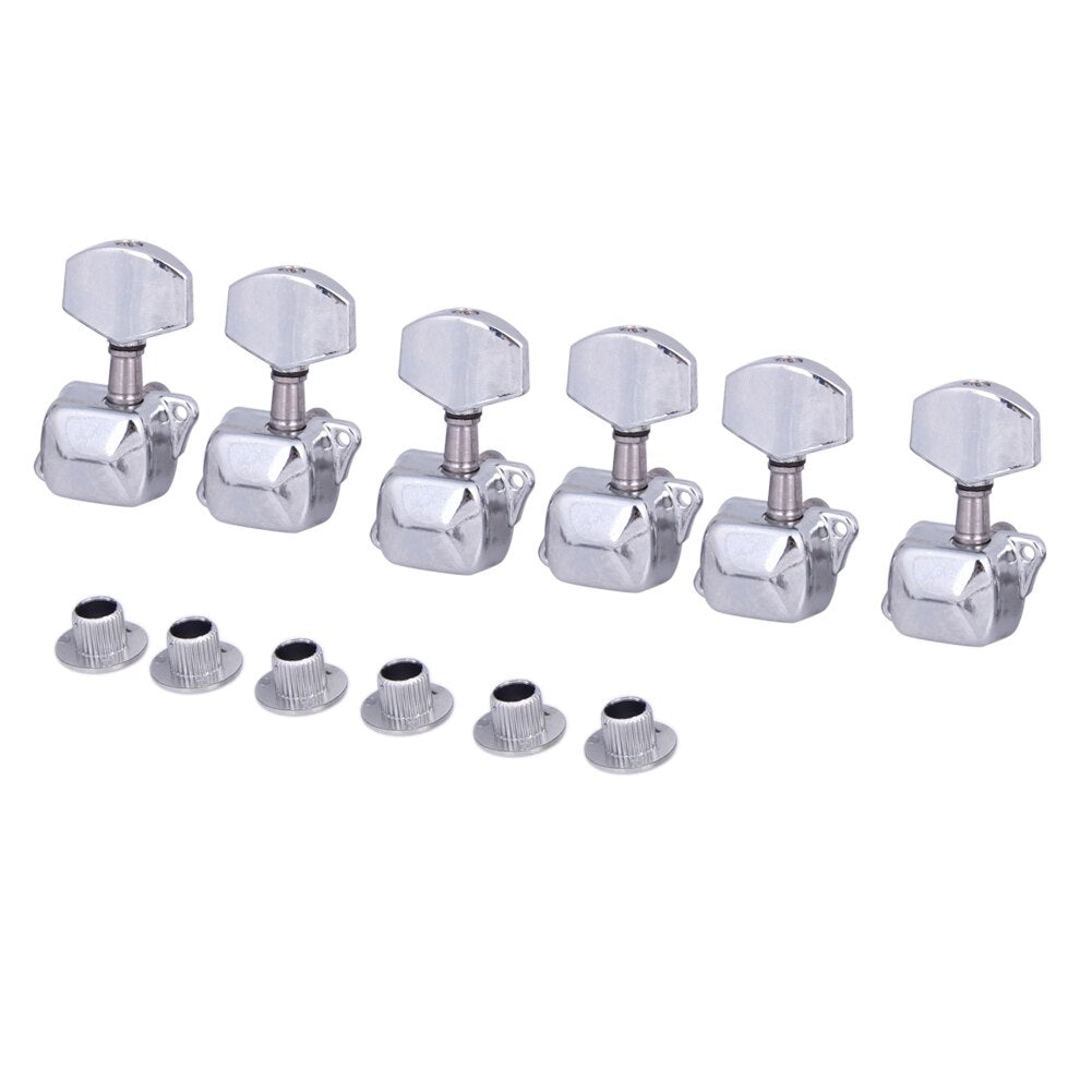 High Quality Semiclosed Guitar String Tuning Pegs Tuners Machine Heads 3L3R Silver Guitar String Kit Guitar Parts & Accessories-ebowsos