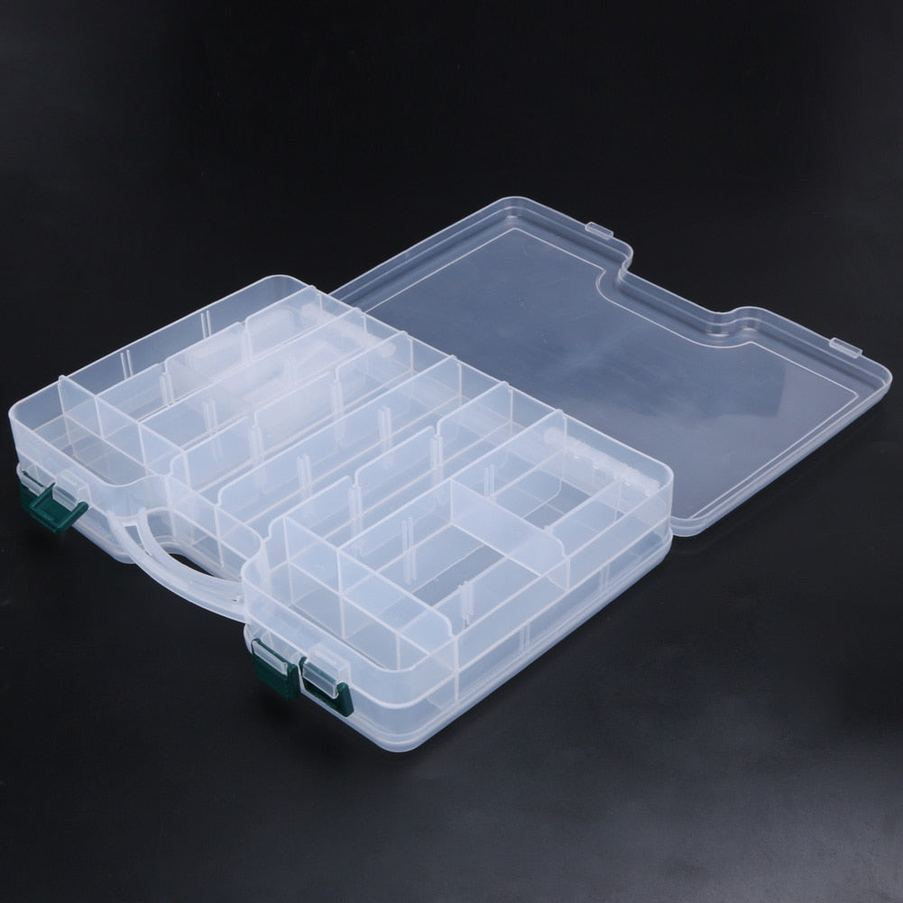 High Strength Fishing Tackle Box Durable Layer Transparent Visible Plastic Fishing Lure Box Fishing Tackle Bait Lures StorageBox-ebowsos