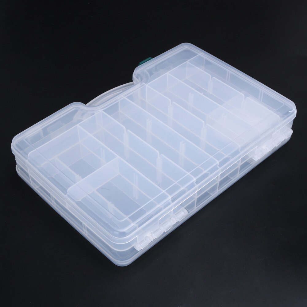 High Strength Fishing Tackle Box Durable Layer Transparent Visible Plastic Fishing Lure Box Fishing Tackle Bait Lures StorageBox-ebowsos