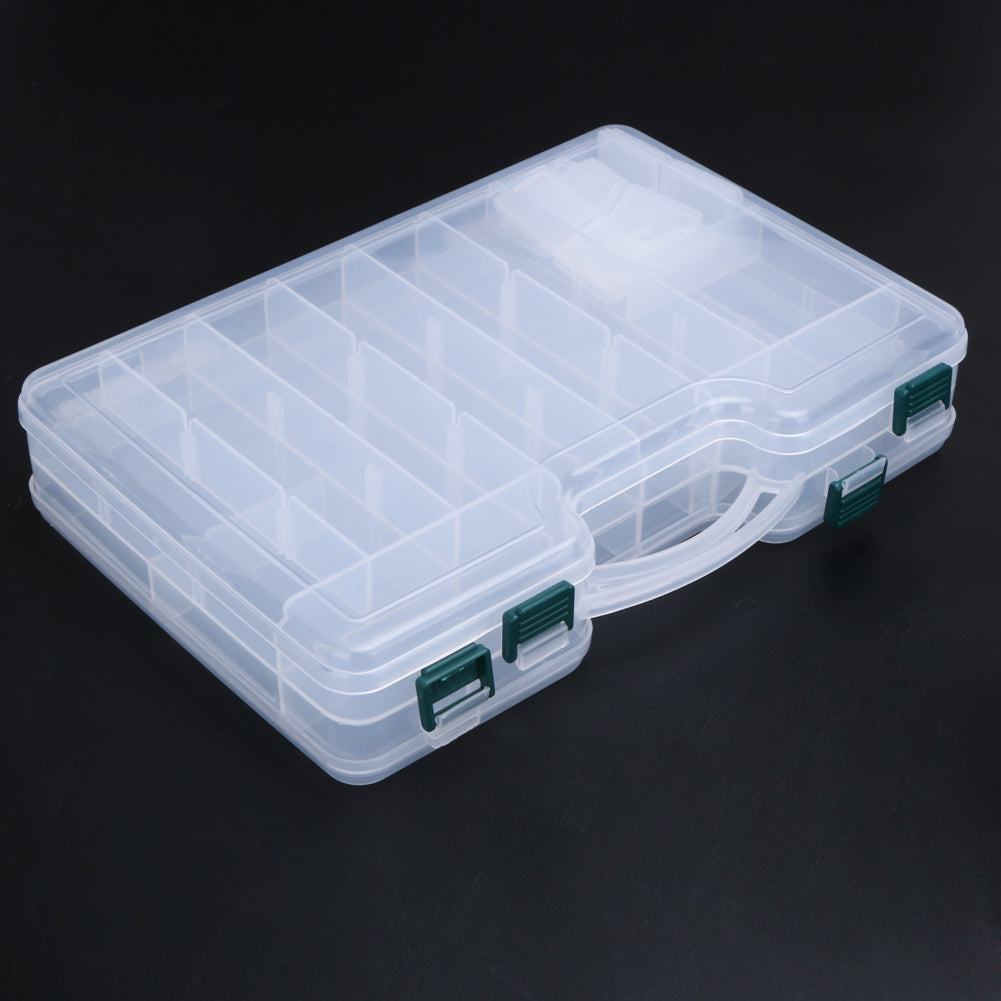 High Strength Fishing Tackle Box Durable Layer Transparent Visible Plastic Fishing Lure Box Fishing Tackle Bait Lures StorageBox-ebowsos