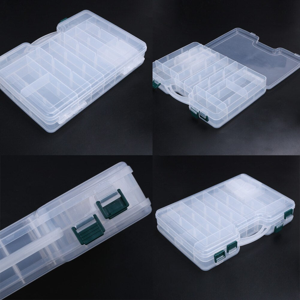 High Strength Fishing Tackle Box Durable Layer Transparent Visible Plastic Fishing Lure Box Fishing Tackle Bait Lures StorageBox-ebowsos