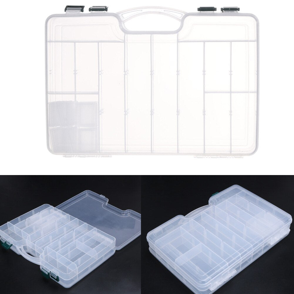 High Strength Fishing Tackle Box Durable Layer Transparent Visible Plastic Fishing Lure Box Fishing Tackle Bait Lures StorageBox-ebowsos